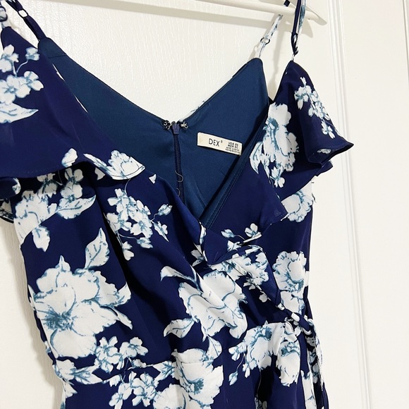 High-low floral navy dress. - Picture 3 of 3